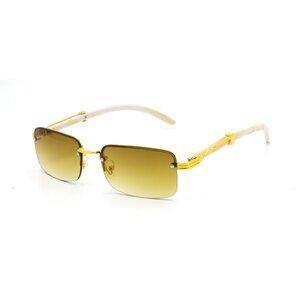 Men Sunglasses Brown Lens Square Gold Frame‎ Street Wear Light Weight Lentes New